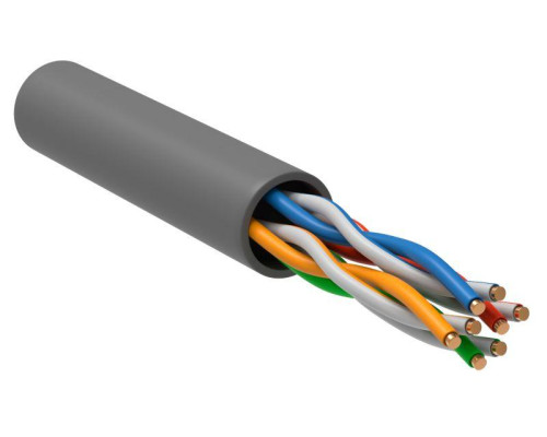Кабель витая пара U/UTP кат.5E 4х2х24AWG solid PVC сер. (м) ITK LC1-C5E04-111