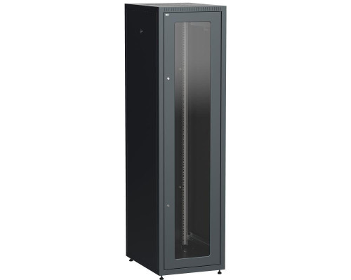 Шкаф сетевой LINEA E 42U 600х800мм стекл. передняя дверь задняя металлическая черн. ITK LE05-42U68-GM