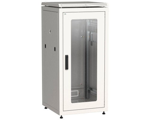 Шкаф сетевой 19дюйм LINEA N 24U 600х600мм стекл. передн. дверь (3 коробки) сер. ITK LN35-24U66-G