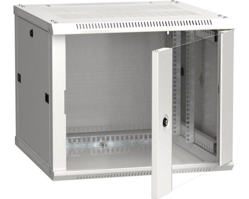 Шкаф 19дюйм LINEA W 9U 600х600мм настен. стекл. дверь RAL7035 ITK LWR3-09U66-GF