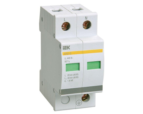 Ограничитель перенапряжения ОПС1-D 2P IEK MOP20-2-D