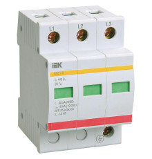 Ограничитель перенапряжения ОПС1-B 3P IEK MOP20-3-B