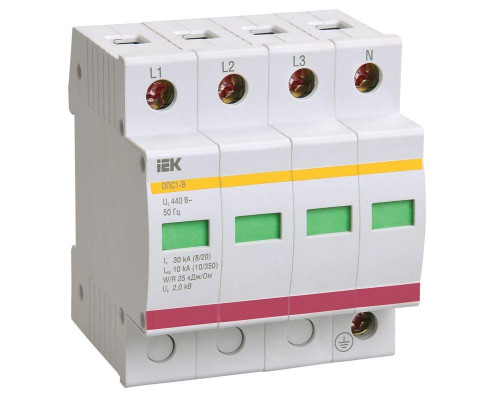 Ограничитель перенапряжения ОПС1-B 4P IEK MOP20-4-B