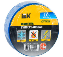 Изолента ПВХ 0.13х15мм (рул.10м) син. IEK UIZ-13-10-10M-K07