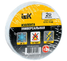 Изолента ПВХ 0.13х15мм (рул.20м) бел. IEK UIZ-13-10-K01