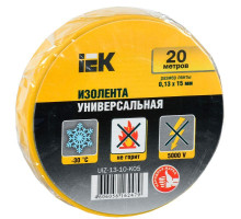 Изолента ПВХ 0.13х15мм (рул.20м) желт. IEK UIZ-13-10-K05