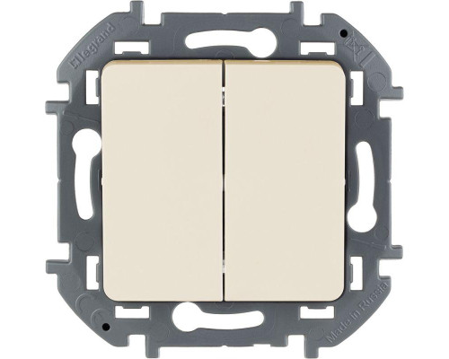 Выключатель 2-кл. Inspiria 10А IP20 250В 10AX механизм сл. кость Leg 673621