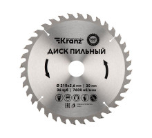 Диск пильный 210мм х36зуб х30мм Kranz KR-92-0121