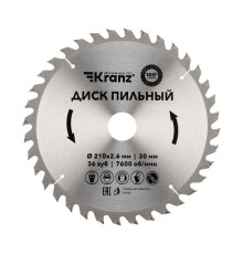 Диск пильный 210мм х36зуб х30мм Kranz KR-92-0121