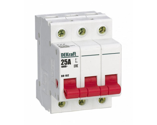 Выключатель-разъединитель 3п 25А ВН-102 DEKraft 17025DEK