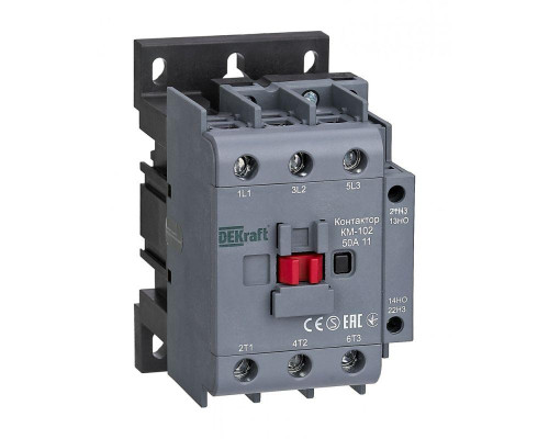 Контактор КМ-102 3п 50А 1НО+1НЗ 230В AC DEKraft 22007DEK