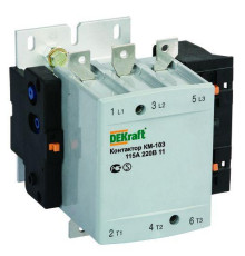 Контактор КМ-103 115А 220В AC3 1НО+1НЗ DEKraft 22150DEK