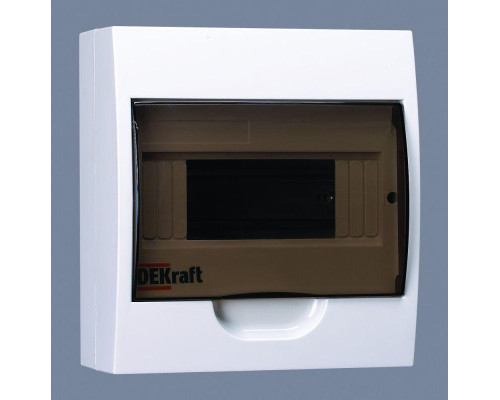 Корпус навесной ЩРН-П-8 20х18х10 8мод. IP41 пластик. DEKraft 31010DEK