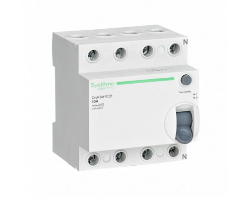 Выключатель дифференциального тока (УЗО) 4п 40А 100мА тип AC City9 Set 400В SE C9R56440